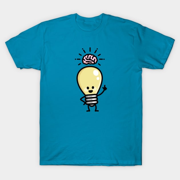 Idea creative genius light bulb brains creativity cartoon T-Shirt by LaundryFactory